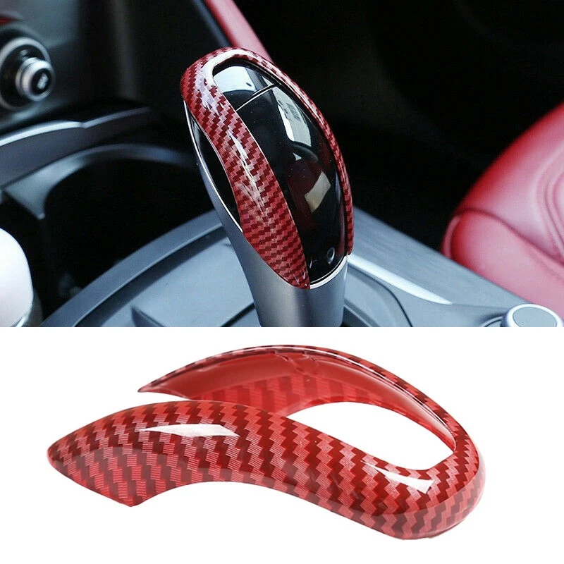 

Knob Cover for Alfa Romeo Stelvio Giulia 2017-2019 Car Carbon Fiber Red Gear Shift Knob Cover Decoration Stickers
