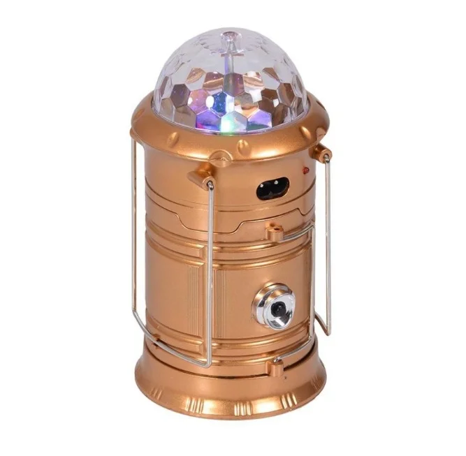 Складной кемпинговый фонарь с диско шаром 4 в 1 (Золотой)|Внешние аккумуляторы| |