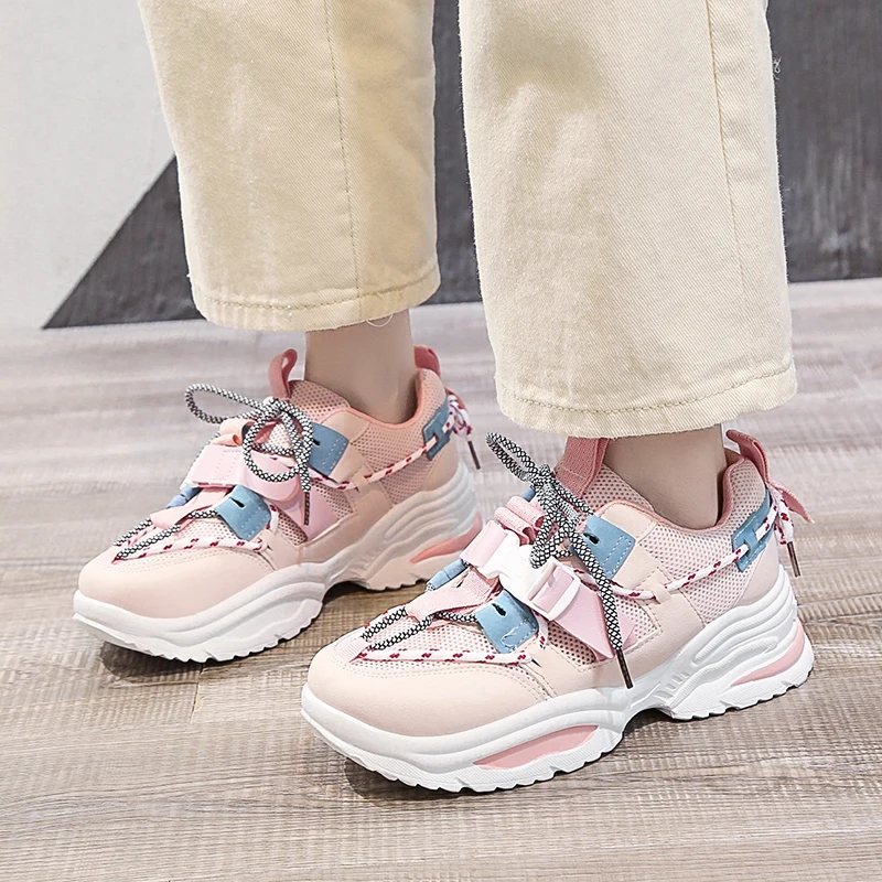 Женские кроссовки из дышащего сетчатого материала сезон осень обувь на