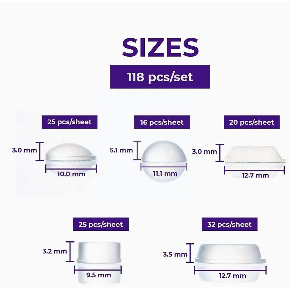 

118pcs/set Multi-function Silicone Bumper Pad Cabinet Bumper For Kitchen Adhesive Door Bumper Cabinet Pads Stopper For Door D0Q6