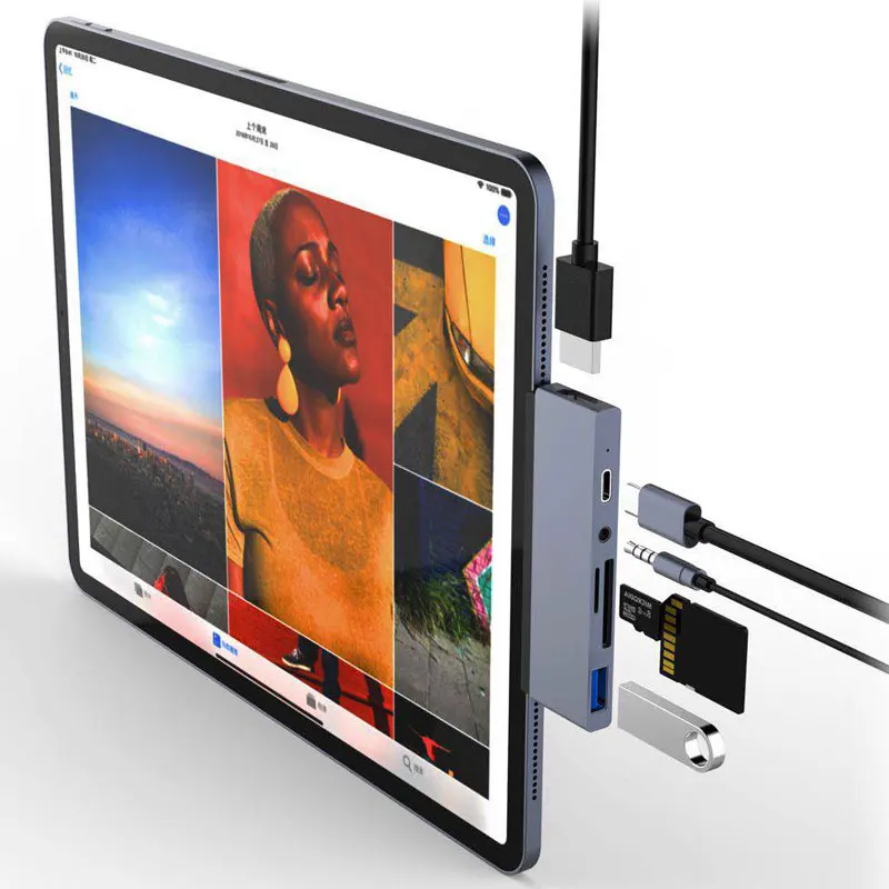 USB концентратор Mosible для iPad Pro MacBook Pro/Air 2021 M1 адаптер Type C HDMI совместимый кардридер