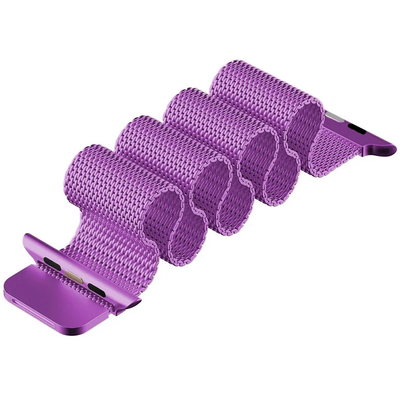 purple Milane петля браслет из нержавеющей стали ремешок для Apple Watch series 3 2 1 38 мм 42 мм браслет ремешок для i watch series 5 4 40 мм 44 мм - Цвет: purple
