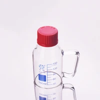 reagent bottlewith red screw coverborosilicate glass handle150ml gl32mmgraduation sample vials plastic lid