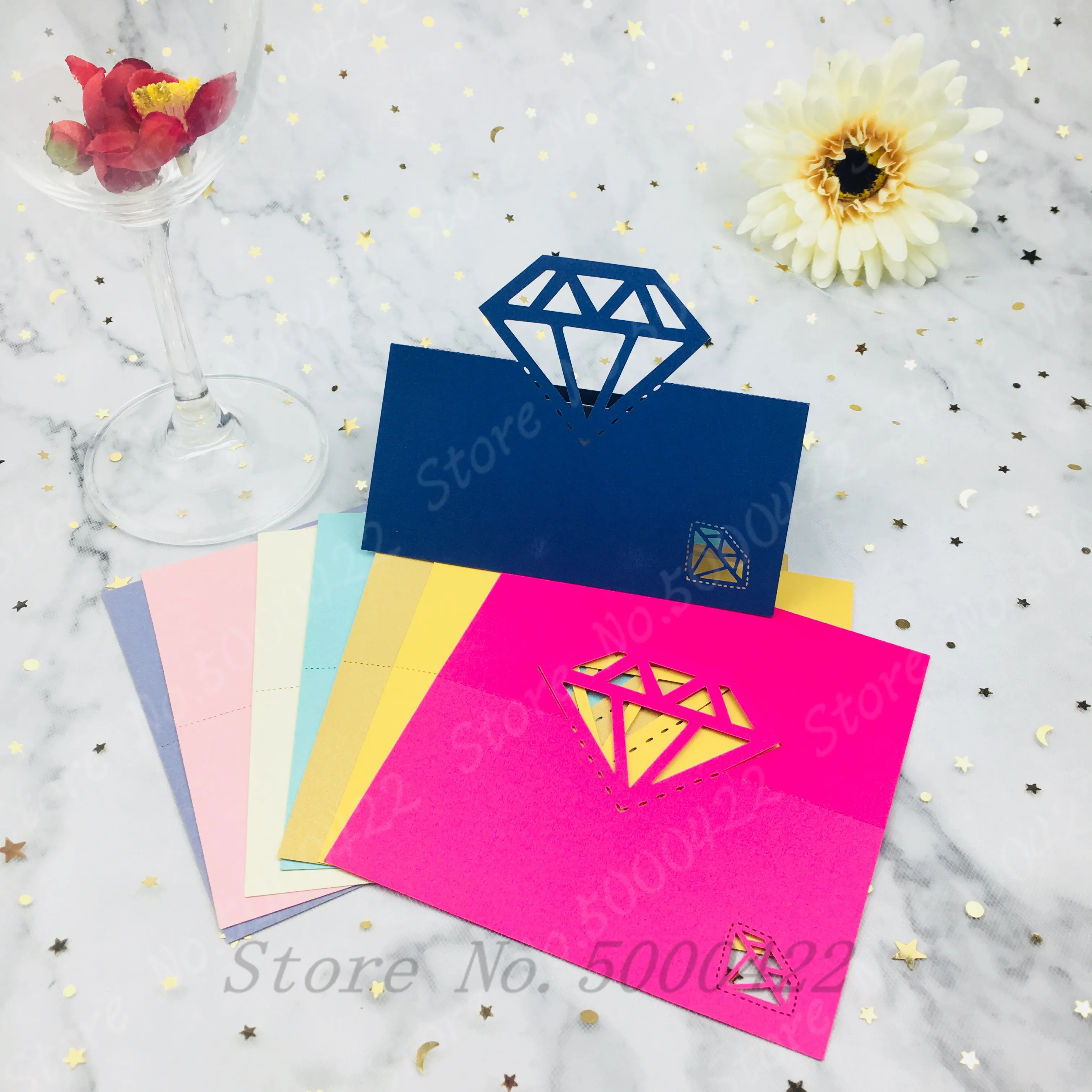 50 шт. Алмазный Свадебный Стол отметка винный бокал Женская тема приглашение