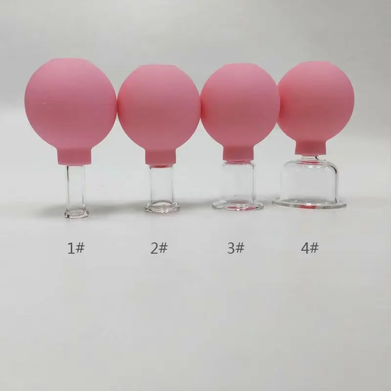 

4Pcs/Set Cupping Device PVC Head Glass Vacuum Cupping Cups Home SPA Use Body Massage Health Care Tools Chinese Medical