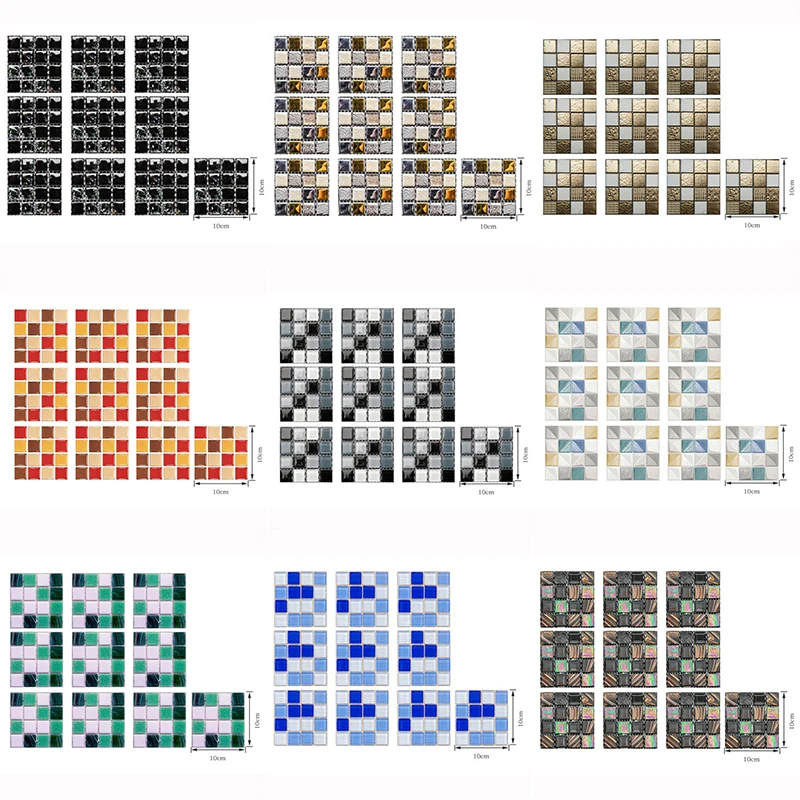 

Kitchen Tile Stickers Mosaic Sticker 30X Self-adhesive Wall Home Decor Bathroom