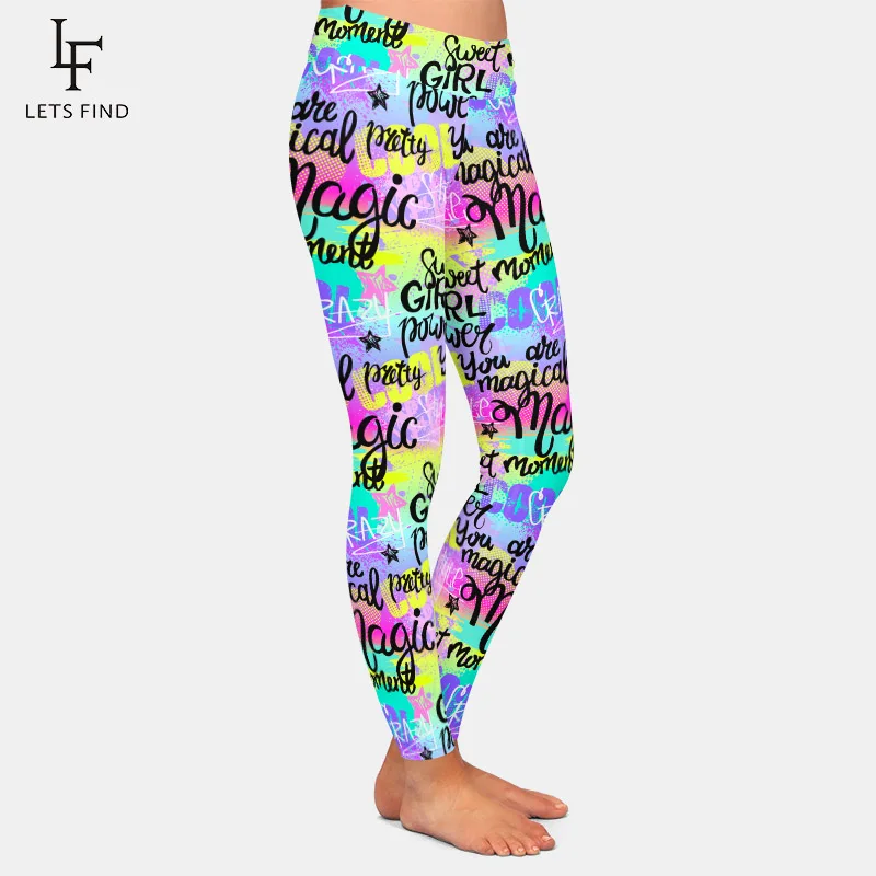 LETSFIND женские эластичные леггинсы с высокой талией для фитнеса новые модные