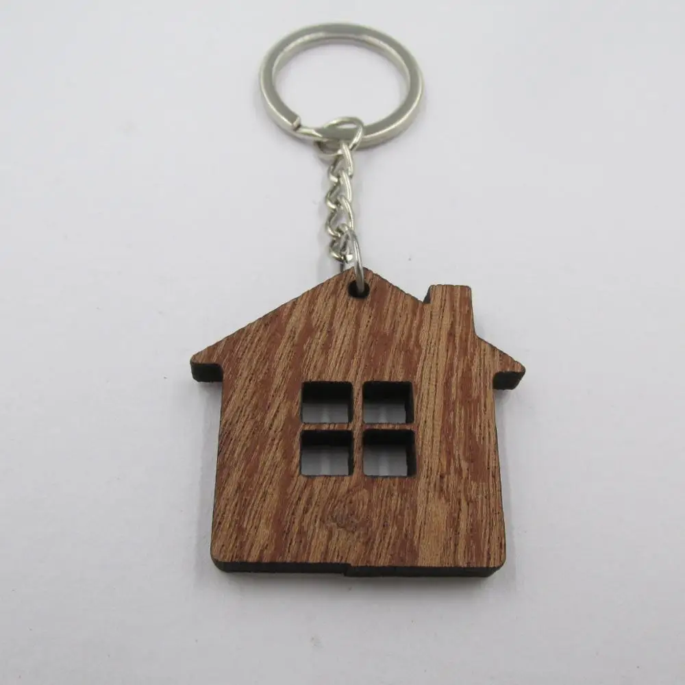 wood window house Брелок для дома, деревянный брелок, подарок на новоселье, домашний брелок для ключей, первый дом, теплый подарок - Цвет: wood window house
