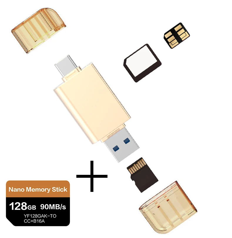 GOLD plus 128G UTHAI D39 для HUAWEI NM кард-ридер type-C к Micro SD/USB3.0 адаптер для Nano карты памяти 128G 90 МБ/с./с чтение для mate 20 Pro P30 - Цвет: GOLD plus 128G