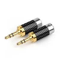 audio adapter jack 3 5 mm 3 poles stereo carbon fiber 3 5mm earphone plug connectors 7 2mm 4 0mm double wire hole gold plated