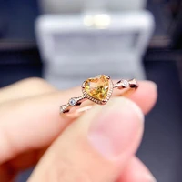 fine jewelry s925 sterling silver natural citrine new girl ring support test chinese style hot selling