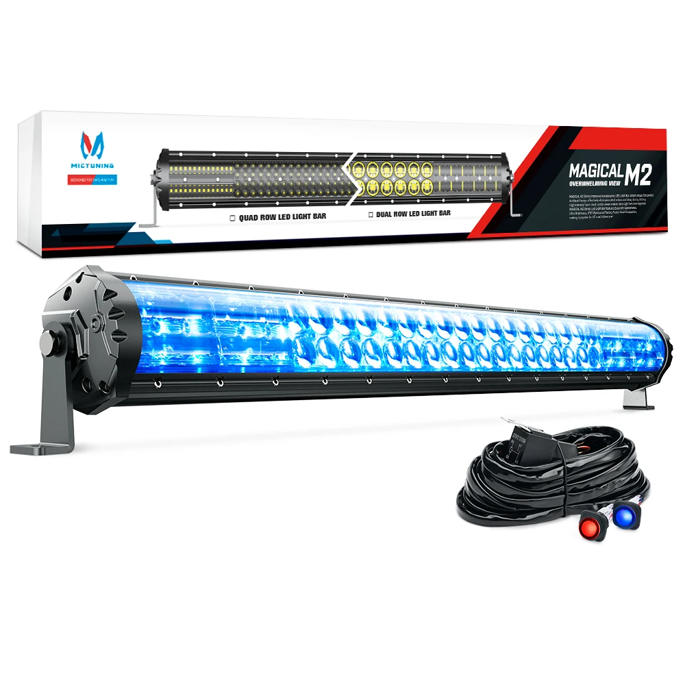 

MICTUNING LED Light Bar 31 Inch 180W Offroad Driving Work Lamp With Ice Blue Ambient Light For ATV UTV Trucks