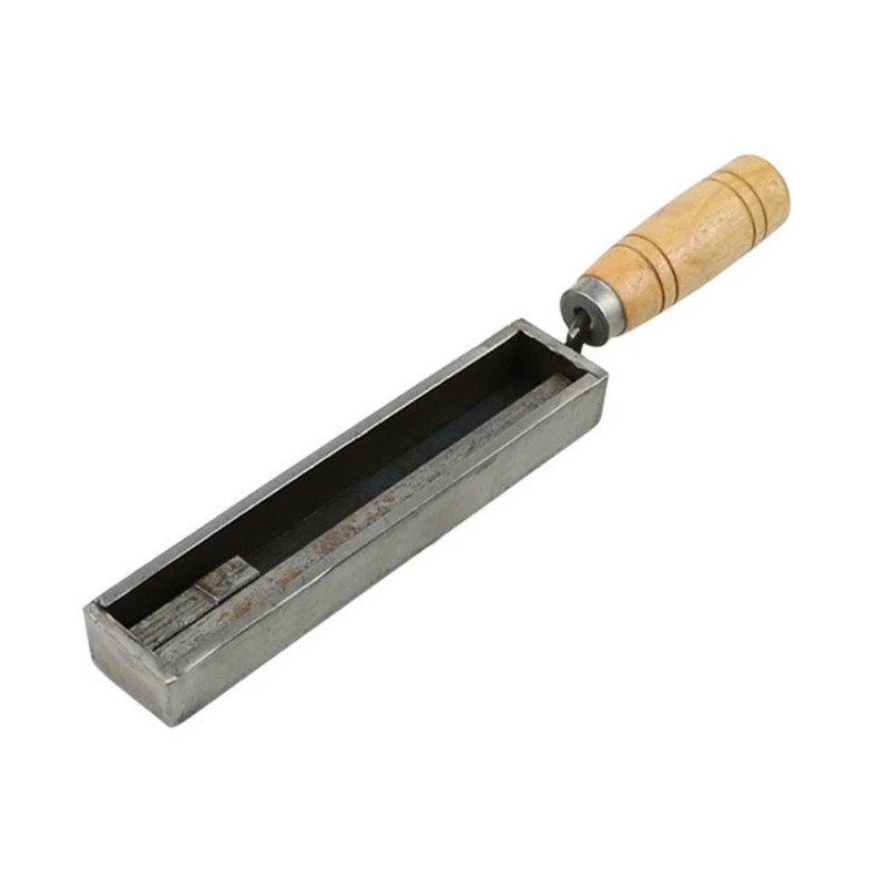 Литейная форма для слитка из серебра и золота с деревянной ручкой, перевертыш, ювелирная проволока прямоугольной формы.