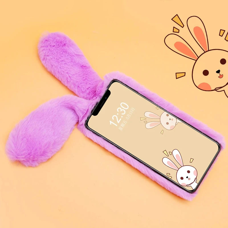 Чехол для iphone 11 12 13 Mini Pro Max X XR XS 8 7 Plus SE 2020 с кроличьими ушками | Мобильные телефоны и