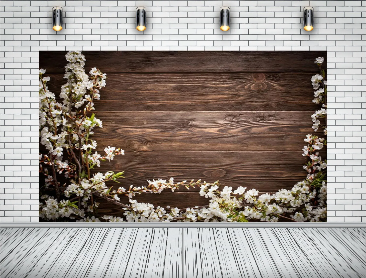 Ktonsdci темно коричневые деревянные доски и белые цветы Декор вечерние для комнаты