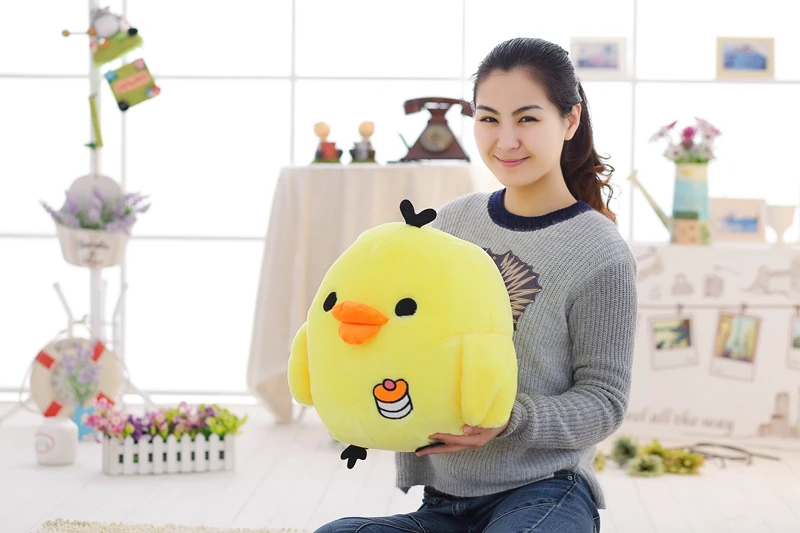 Большой размер Kawaii Rilakkuma Kiiroitori плюшевая анимэ Кукла мультфильм маленький желтый цыпленок Мягкие игрушки Подушка красивые подарки