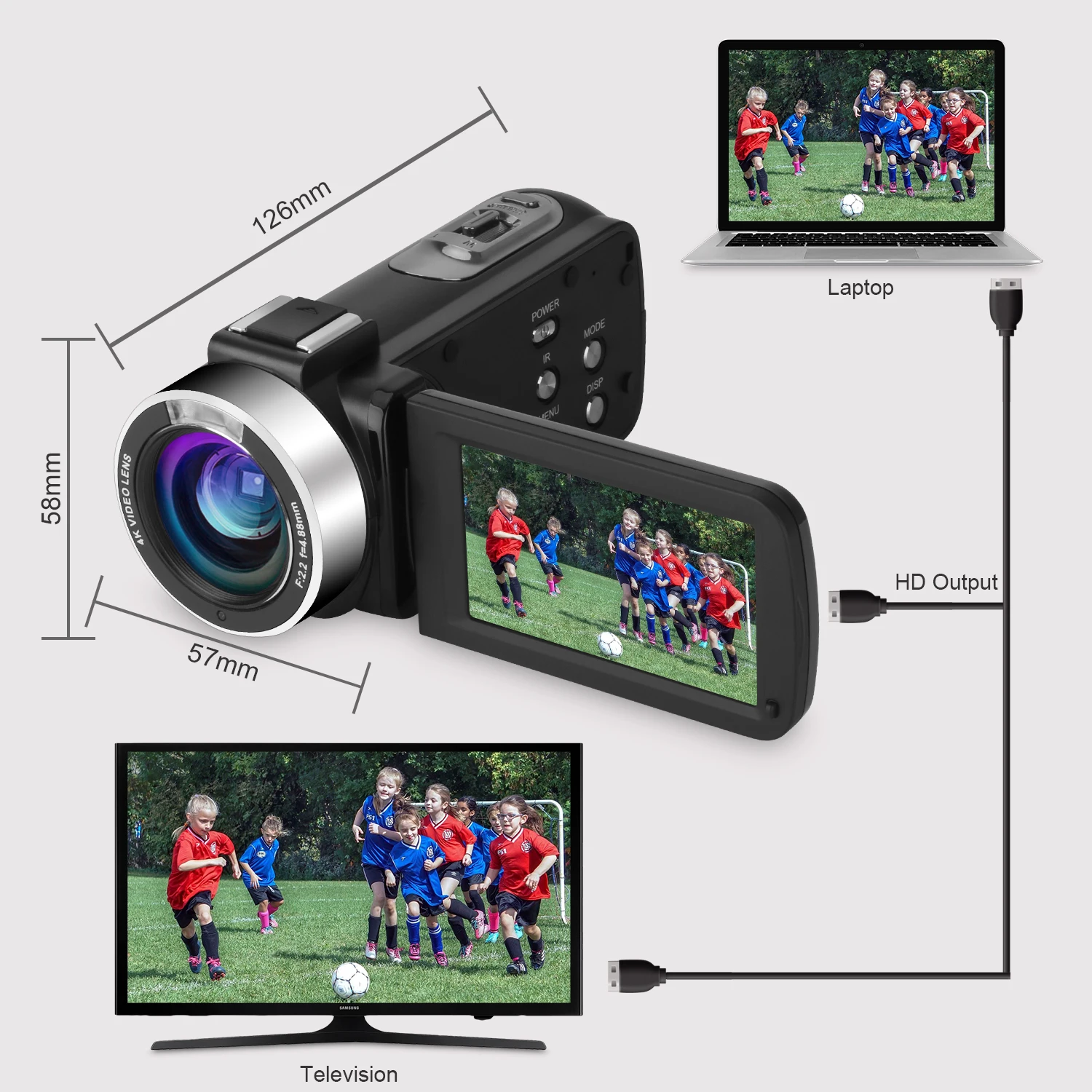 Видеокамера KOMERY 4k для видеозаписи видеокамера Youtube ULTRA HD 56 МП 3 0 дюйма Wi-Fi ИК ночное