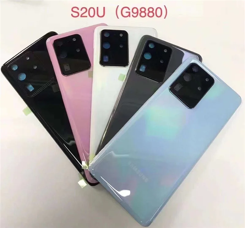 

Сменное заднее стекло S20Ultra для Samsung Galaxy S20 Ultra 6,9 дюйма, Крышка батарейного отсека, корпус заднего корпуса + объектив камеры