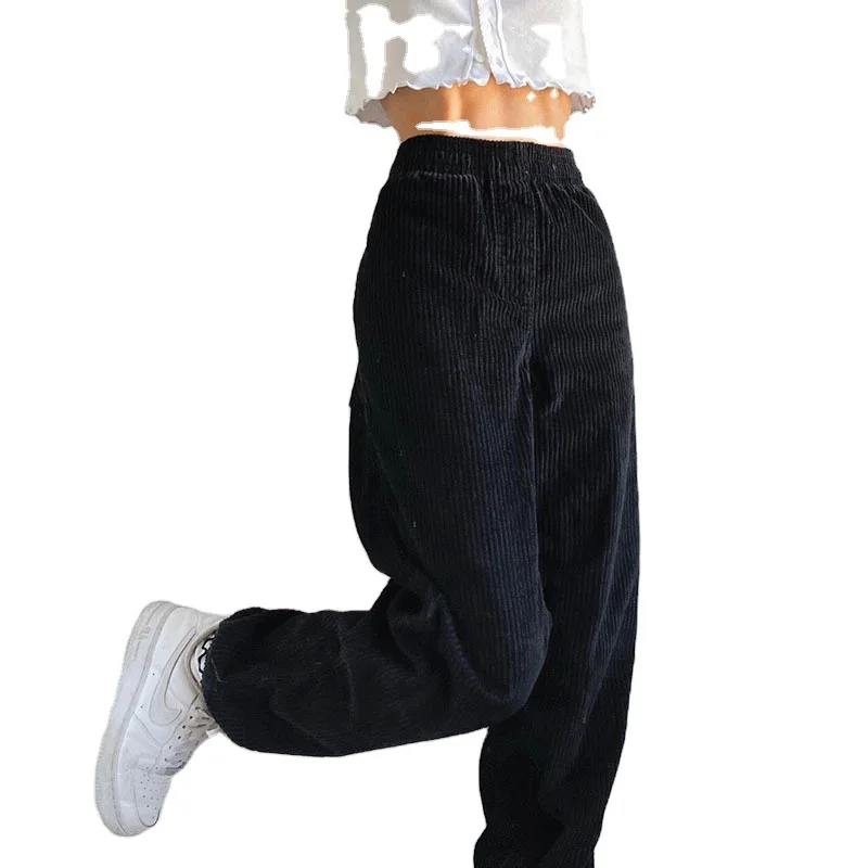 

Baggies Sweatpants Women Winter Corduroy Pants Women Joggers High Waist Sweat Pants for Women Track Pants Loose Black Trousers