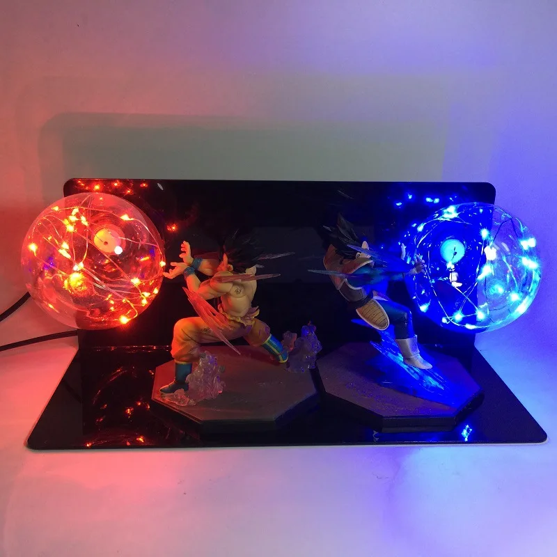 

Anime DBZ Combat version Wukong VS Vegeta Spirit Bomb Figure LED light bulb Lamp ball Toy Kamehameha Explosion Scene power ball