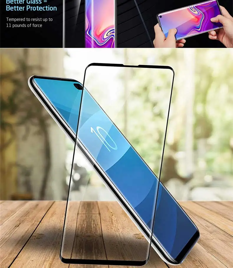 100D полный изогнутый экран закаленное стекло для samsung Galaxy S10E S10 Plus Note 10 S10+ Защитная пленка для экрана