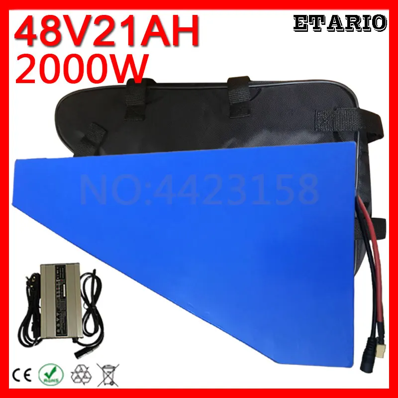 Таможенная пошлина 48 V 2000W литиевая батарея 48 V 20AH Ebike батарея 48 V 20AH батарея для электрического велосипеда с 50A BMS 54,6 V 2A зарядным устройством
