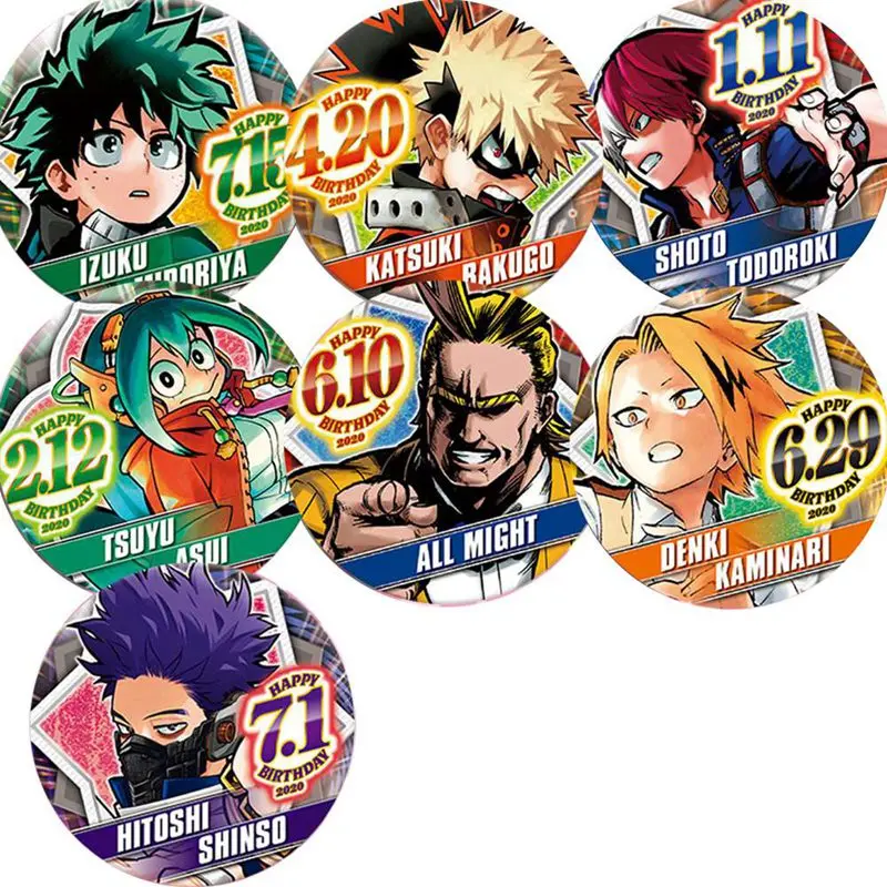 

7 Pcs/set Anime My Hero Academia Cosplay Badge Cartoon Boku No Hero Academia Brooch Pins Collection Bags Badges For Backpacks