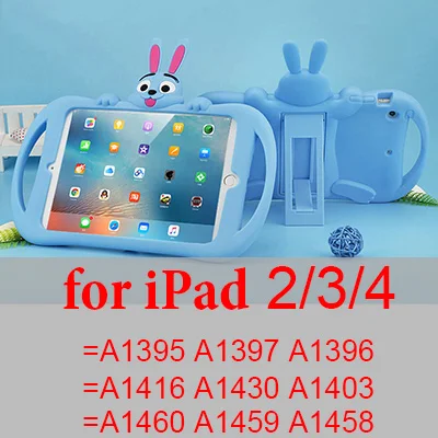 b 234 Силиконовый чехол для iPad air 2, 9,7 дюймов,,, детская подставка с милым Кроликом, чехол для планшета для iPad mini 2, 3, 4, 5, чехол - Цвет: b 234