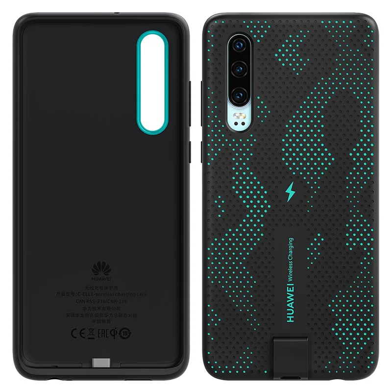 

CNR216 UVT Qi 10W Original HUAWEI P30 Wireless Charge Case Magnetic Back Cover Supports Car Mount ELE-L09/L29