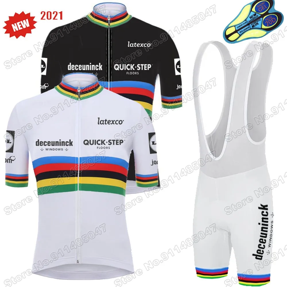Новинка 2021 набор велосипедных футболок Quick Step Champion fietstore летняя одежда рубашки