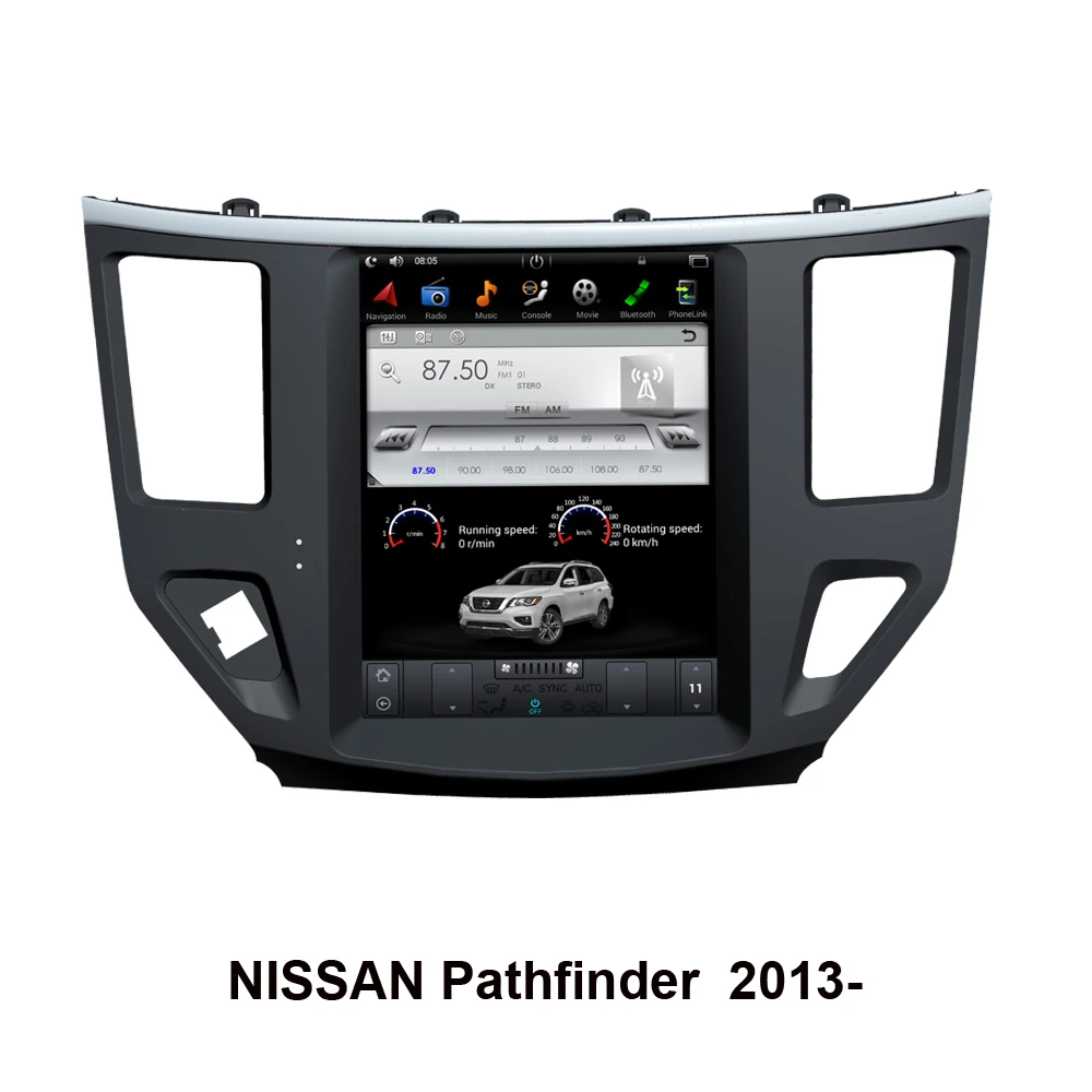 Вертикальный Автомобильный GPS-навигатор в стиле Tesla Android 9 0 для NISSAN Pathfinder 2013-Радио