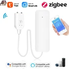 Датчик утечки воды Tuya zigbee, автономный детектор утечки воды для умного дома, система оповещения об переполнении