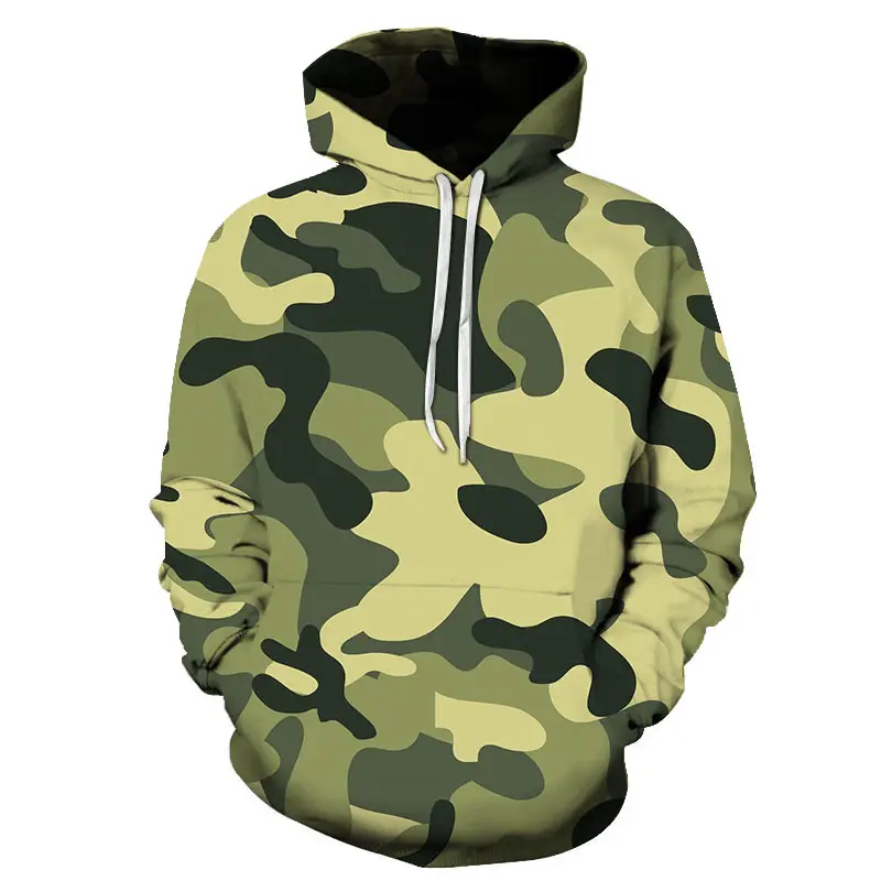 

2021 Spring And Autumn Men's 3D Personalized Camouflage Loose Hoodie Boy Sergeant Uniform Sports Fashion Pullover Tops