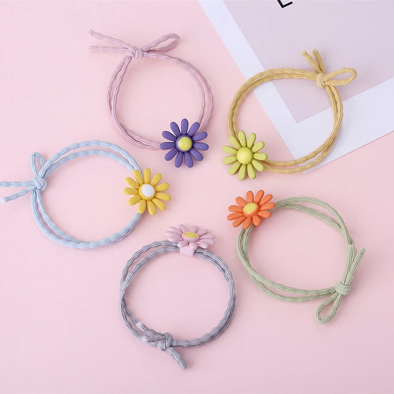 Девочки ромашки конский хвост держатель детские цветы резинки дети милые