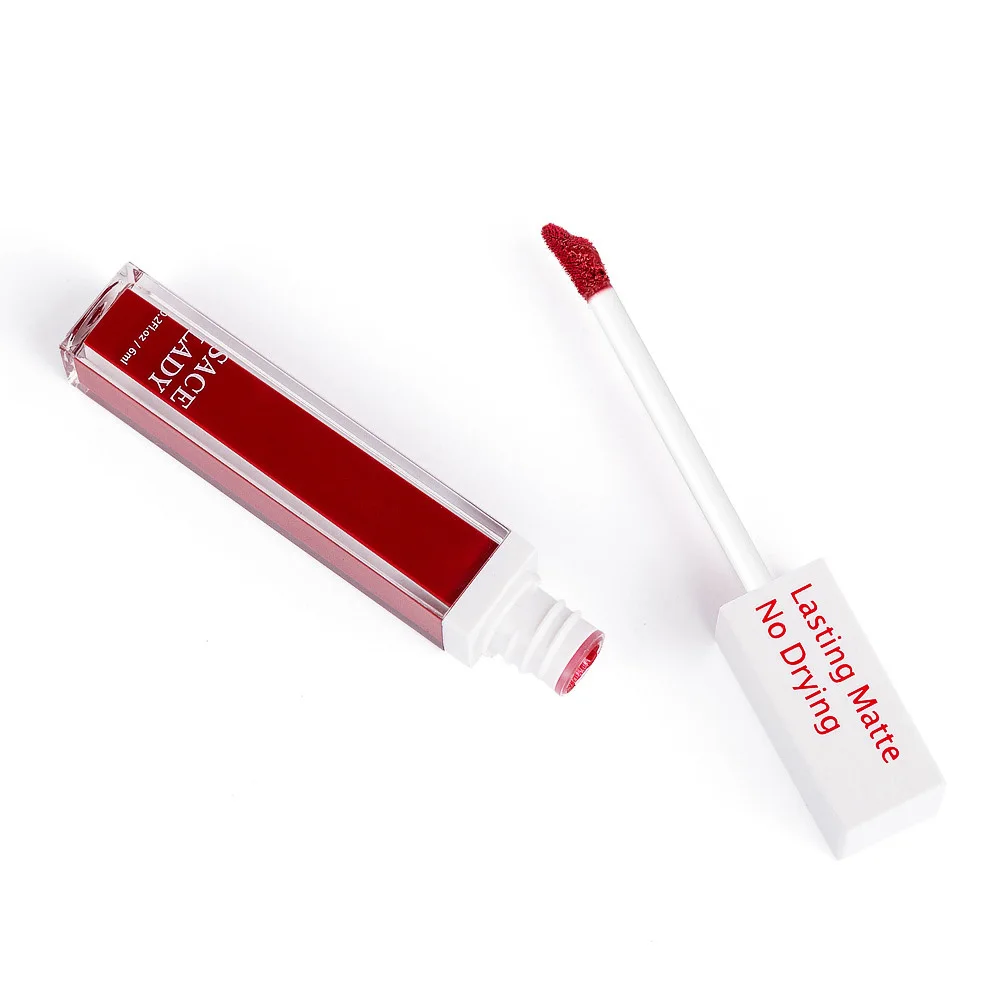 Новый матовый блеск для губ бархатный стойкий сексуальная красная жидкость