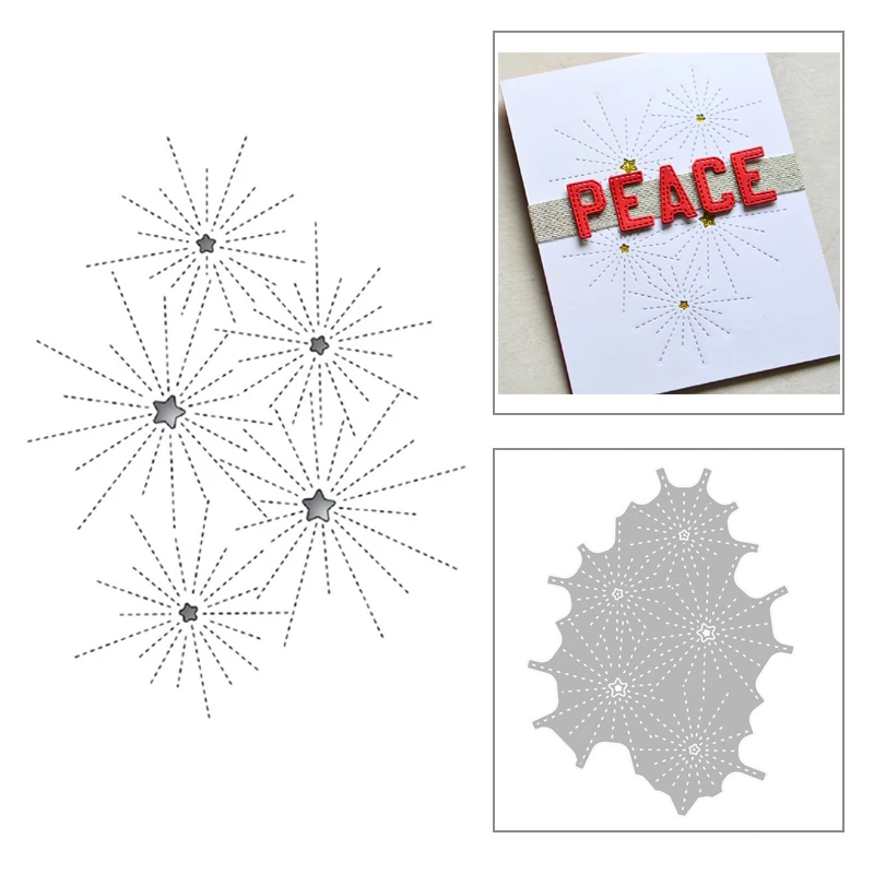 Новинка 2020 маленькие фейерверки с двумя звездами швейная нить рельефные штампы