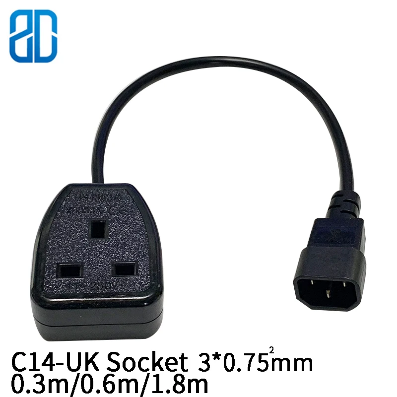 0 3 м 3*0 75 мм квадратный C14-UK разъем IEC320 C14 штекер для Великобритании Socekt Женский