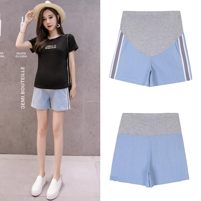 Брюки-Капри с боковыми полосками завышенной талией повседневные Летние Женские