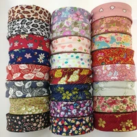 25mm1 width floral printing ironed single fold cotton bias tape bias binding for table cloth garment quilt craft sewing