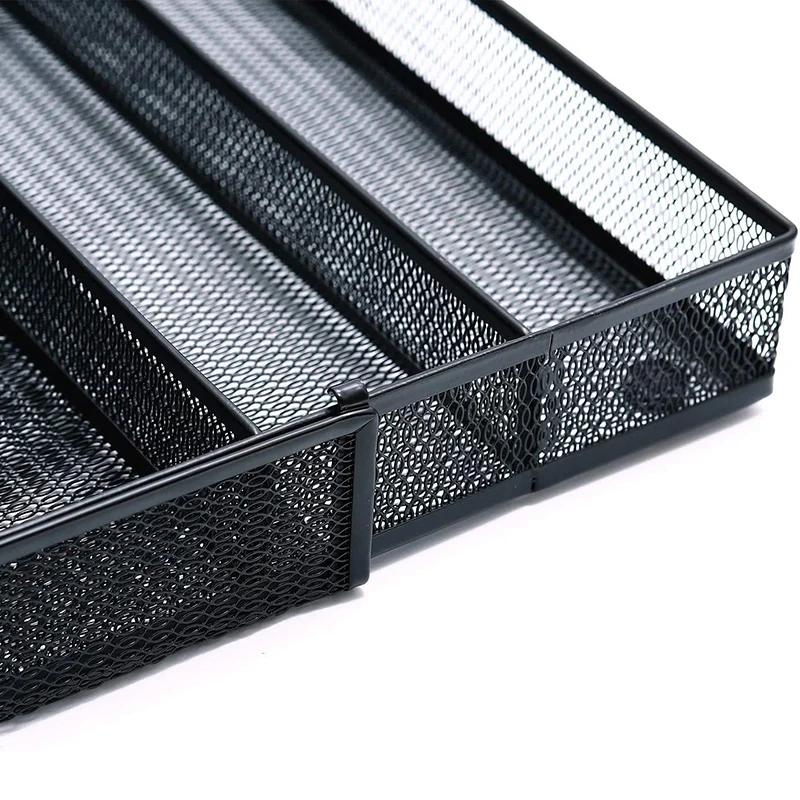 

Mesh Kitchen Drawer Cutlery Trays, Expandable Silverware Tray, Utility Flatware Organizer Utensil Holder with Non-Slip Feet For