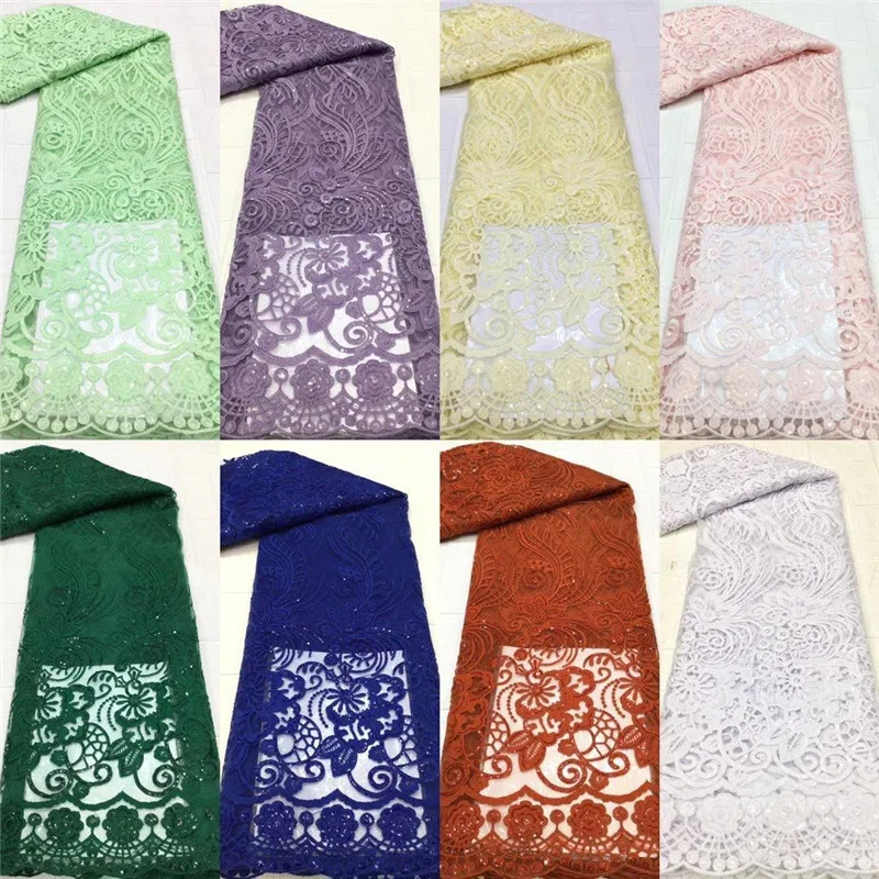 

Royal Blue African Milk silk Lace Fabric 2021 green Sequin Tulle Lace Fabric High Quality Beautiful French Tulle Lace Fabric