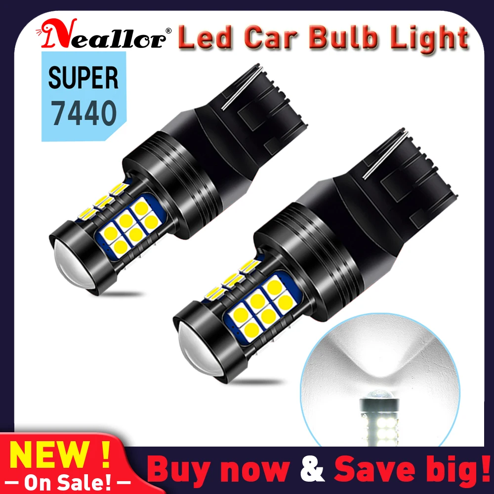 

2x T20 LED 7440 WY21W W21W Led Bulbs 7443 W21/5W Led T20 Super Bright 3030SMD Backup Reversing Light for Car Signal Lamp 1156