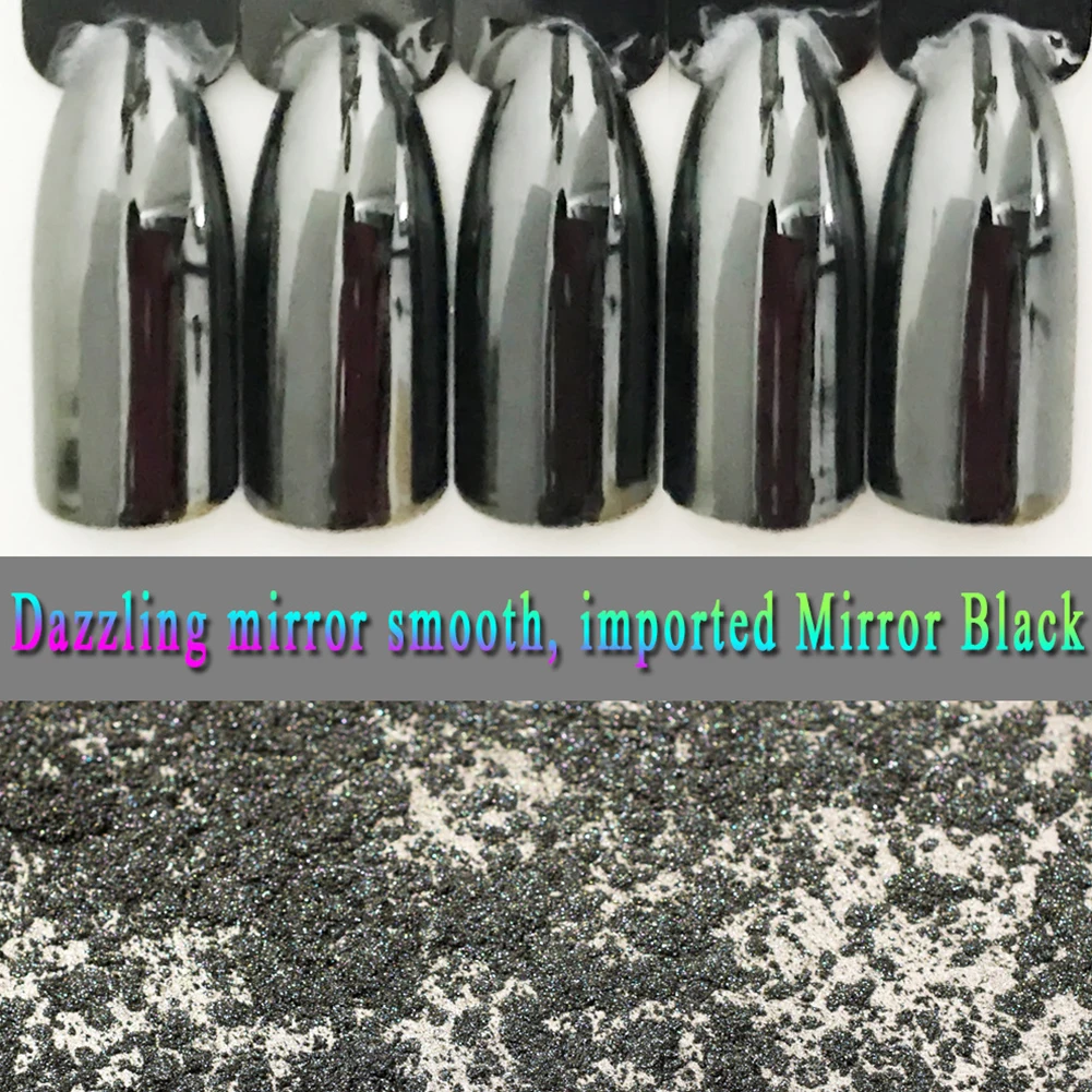 Summer New Arrivials 0.5g/Bottle Black Mirror Dazzling Glitter Metal Nail Art Chrome Powder |