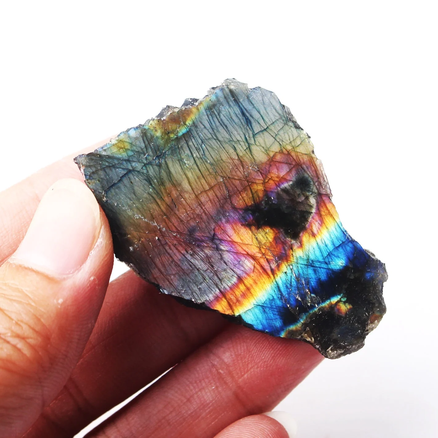 1 шт. 20 40 г натуральный Лабрадорит минеральный образец с одной стороны