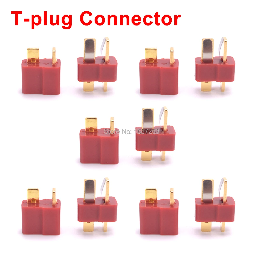 5pairs T-plug 10 пар XT30 XT30U XT60 XT60H XT90 EC2 EC3 EC5 T разъем батареи набор мужской женский Позолоченный разъем типа "банан" для RC частей - Цвет: 5pairs T-plug
