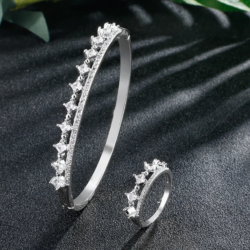 ZAKOL Корона AAA кубический цирконий классические свадебные ювелирные изделия