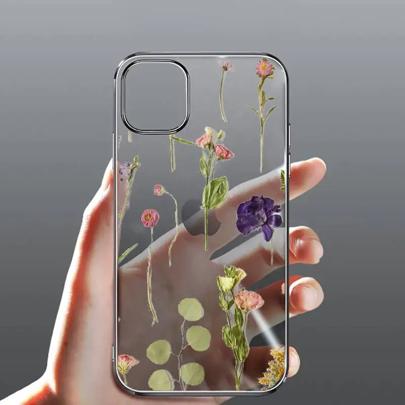 

Luxury Tropical plants Flower Phone Case Transparent for Clear iPhone case 11 12 mini pro XS MAX 8 7 6 6S Plus X 5S SE 2020 XR