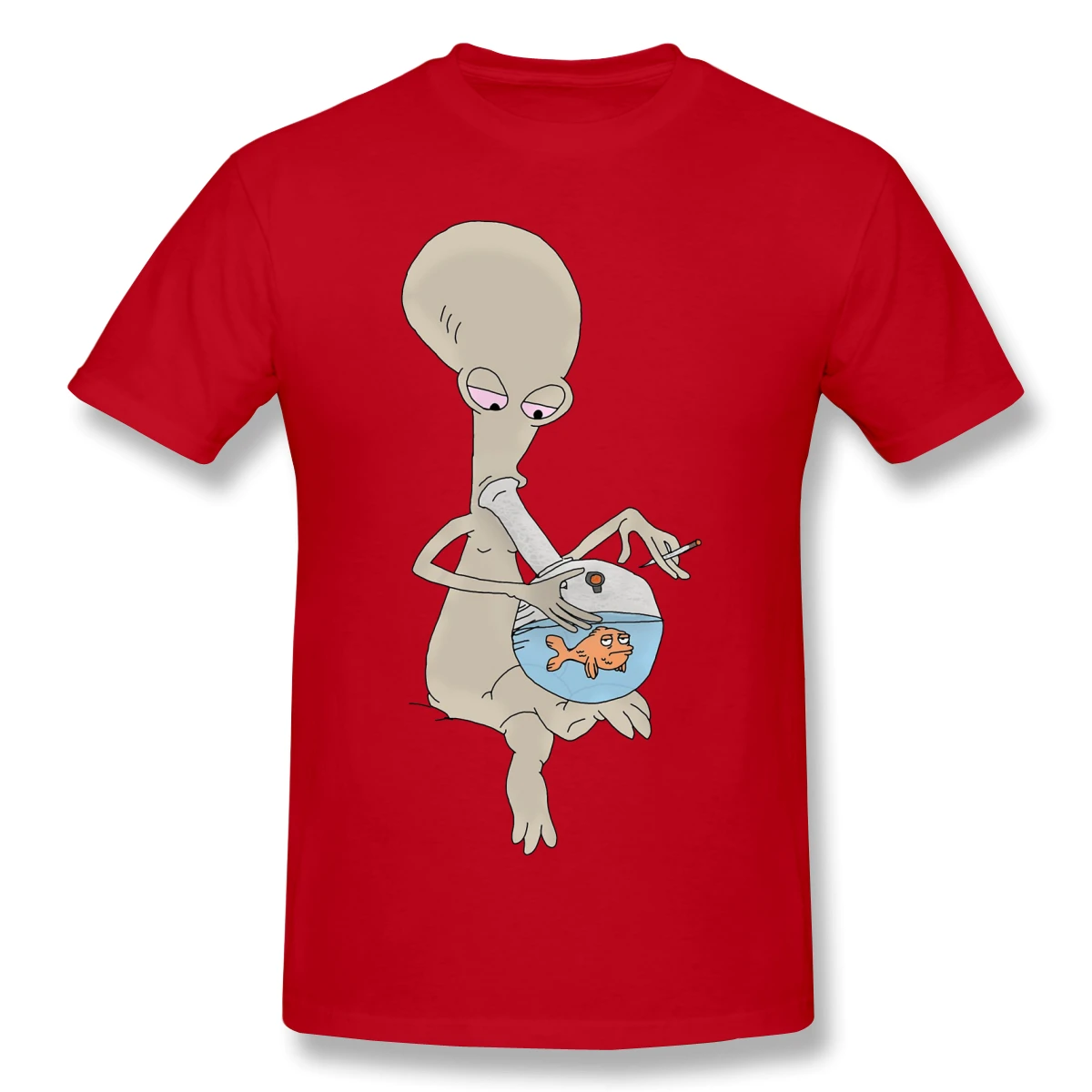 Американская футболка Красная Футболка Роджера Мужская модная с коротким