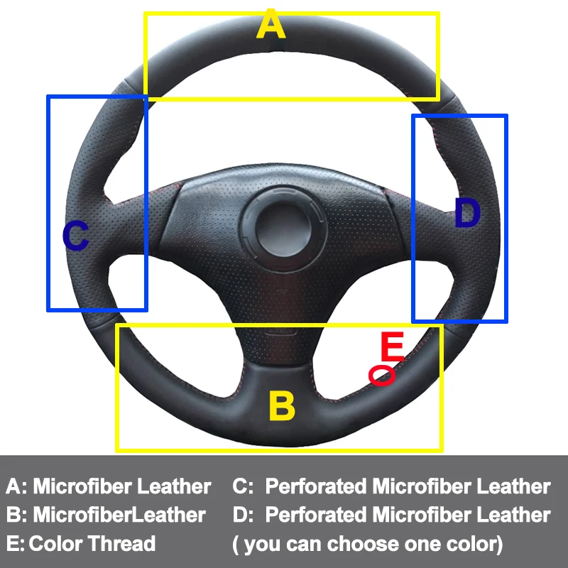 Автомобильный чехол на руль для Toyota RAV4 1998 - 2003 Celica 1998-2005 Corolla (US) 2003-2008 Matrix Funda Volante 2001