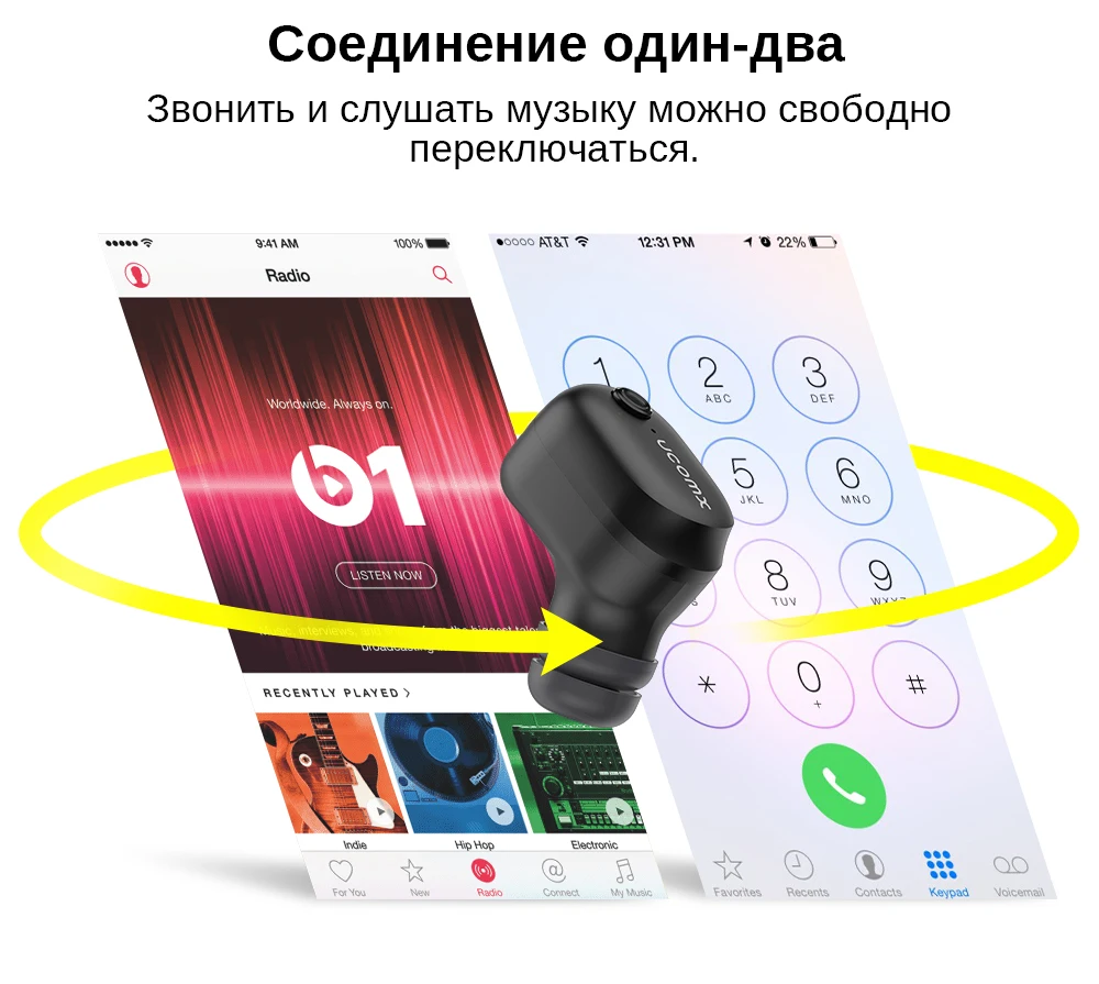DACOM U7 TWS Bluetooth наушники настоящие Беспроводные наушники с микрофоном мини в ухо монитор громкой связи наушник для iPhone samsung huawei